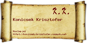 Konicsek Krisztofer névjegykártya