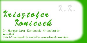 krisztofer konicsek business card